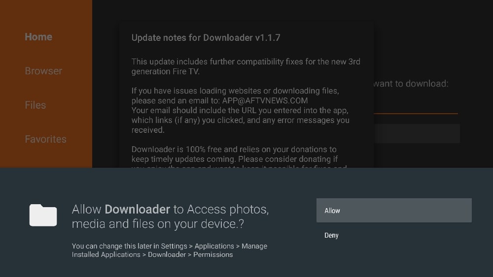 Downloader allow
