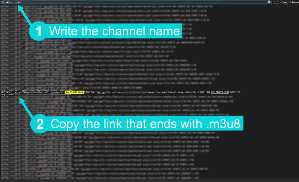 Search for the M3U8 link